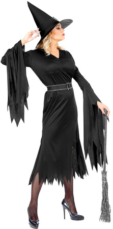 Kostium Strój Czarna CZAROWNICA Wiedźma, XL