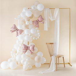 Balony Foliowe RÓŻOWE KOKARDKI 55x42cm 3szt.