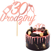 Topper na Tort 30 URODZINY Party RÓŻOWE ZŁOTO