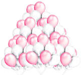 Zestaw Balonów Metalicznych Białe, Różowe 100 szt.