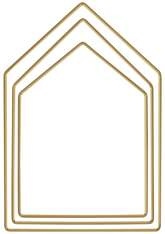 Obręcz Metalowa Złota DOMKI Łapacz snów 3szt.