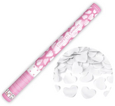 Tuba Strzelająca Armatka Konfetti BIAŁE Serca 60cm