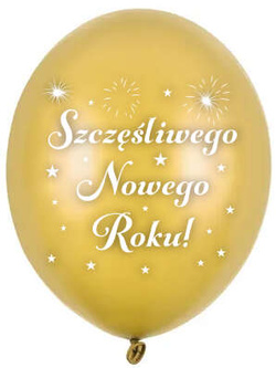 Balony Szczęśliwego Nowego Roku! 14 cali, 5 szt.
