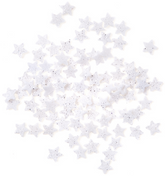 Białe ŚNIEŻYNKI z Srebrnym Brokatem 1,1cm 96szt