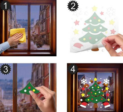 Dekoracja Ozdoba Żelowa na Okno CHOINKA Zima