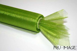 Organza dekoracyjna 16 cm, 1 rolka, jasna oliwka