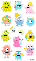 Naklejki z Pianki Świecące w Ciemności POTWORKI