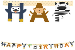 Baner Happy Birthday ZWIERZĘTA ZOO Urodziny 200cm
