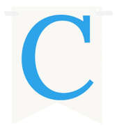 Flagietka, Litera C, Niebieska, 1 szt.