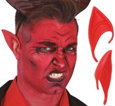 Lateksowe USZY DIABŁA Demona Czerwone Halloween