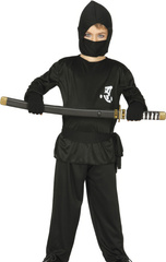 Strój Kostium Czarny NINJA Wojownik Bal 5-6 lat