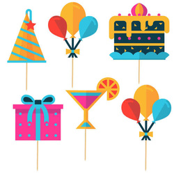 Toppery Pikery PARTY Urodziny, 6szt.