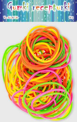 Gumki Recepturki Neonowe Kolorowe Mix 3,8cm 30g