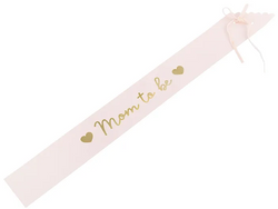 Szarfa MOM TO BE Baby Shower Różowa