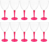 Kieliszki do wina plastikowe RÓŻOWE 140ml 10szt