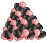 Zestaw Balonów Różowe Złoto, Czarne 100szt