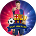 Zestaw Tortowy, Opłatek 20cm, Figurki, FC Barcelona