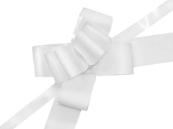 Wstążki ściągane kokardy 3 cm, 10 szt,srebry metal