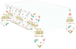 Obrus Papierowy Boho Kwiaty URODZINY 120x180cm