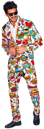 GARNITUR Męski POP ART Marynarka + Spodnie, XL