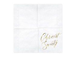 Serwetki Chrzest Święty, biały, 33x33cm, 1 opak.