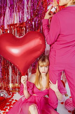 Kurtyna Party, czerwony, 90x250cm, 1 szt.