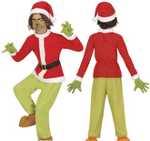 Strój Kostium Zielony Przeciwnik Świąt 5-6 lat