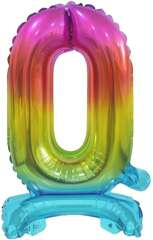 Balon foliowy B&C Cyfra stojąca 0,tęczowa 38 cm
