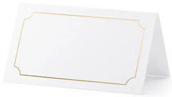 Wizytówki Winietki Białe Złota Ramka 10szt.
