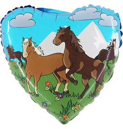Balon foliowy Konie w Galopie, 18" 1 szt.