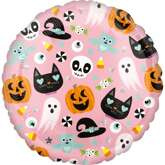 Balon Foliowy HALLOWEEN Duszek Dynia Kotek 43cm