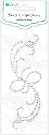 Perłowy Dekor Samoprzylepny Biały Łańcuszek Ozdoba