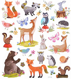 Naklejki Ozdobne LEŚNE ZWIERZĄTKA Zwierzęta 28szt