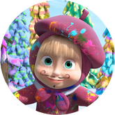 Opłatek tortowy 14 cm, Masza i Niedźwiedź 1 szt.