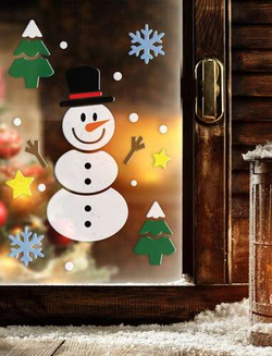 Dekoracja Ozdoba Żelowa na Okno BAŁWANEK Zima