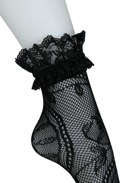 Skarpetki Koronkowe CZARNE Damskie Pin Up Girl