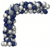Girlanda Balonowa, Srebrna Granatowa, Konfetti