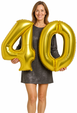 Zestaw Balonów Foliowych Liczba 40, złote, 100cm
