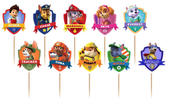 Toppery Pikery PSI PATROL Urodziny, 10szt.