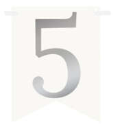 Flagietka, Cyfra 5, Srebrna, 1 szt.