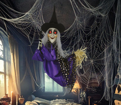 Dekoracja Interaktywna CZAROWNICA Halloween 75cm