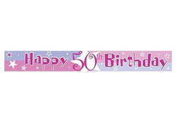 Baner - napis urodzinowy na "50 urodziny", 366 cm 