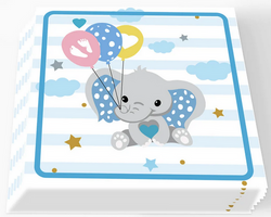 Zestaw do Dekoracji Baby Shower Niebieski Słonik