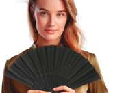 Wachlarz Czarny Ślub Wesele Karnawał Retro Party