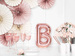 Balon foliowy Litera "B", 35cm, różowe złoto