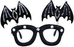 OKULARY Czarne NIETOPERZE na Sprężynkach Halloween