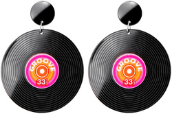 Kolczyki Wiszące PŁYTY WINYLOWE Lata 80 90