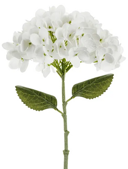 Sztuczny Kwiat - Biała Hortensja, 35 cm