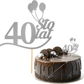 Topper na Tort 40 STO LAT Urodziny SREBRNY