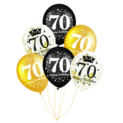 Zestaw balonów 70 urodziny 6 szt.